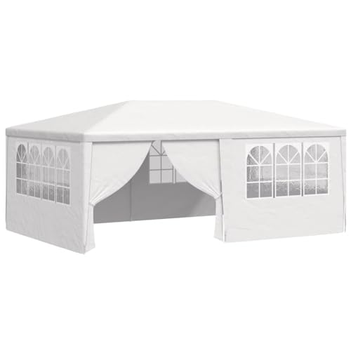 vidaXL Profi Partyzelt mit Seitenwänden UV-beständig Wasserbeständig Pavillon Festzelt Gartenpavillon Gartenzelt Garten Bierzelt 4x6m Weiß 90g/m²