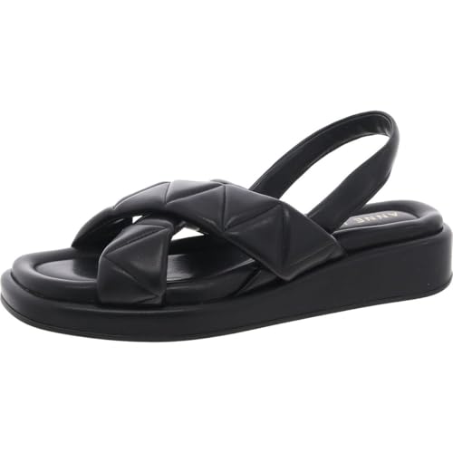Anne Klein Womens Air Quilted Faux Leather Slingback Sandals