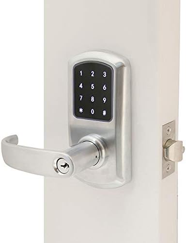 MaxSecure Cylindrical Commercial Grade 1 Lock with RFID Keyless Entry (Left Hand, Satin Chrome)