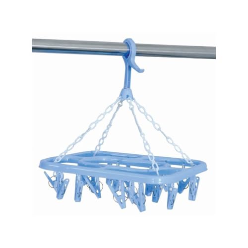 MSV - Séchoir à Chaussettes Rectangulaire Bleu en Polypropylène, Dimensions 31x24.5cm, Idéal pour Le Séchage de Chaussettes et Lingerie, Pratique et Compact,...