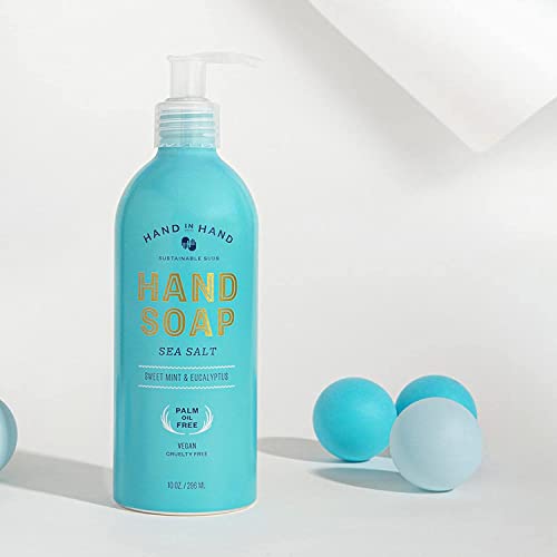 Hand In Hand Nourishing Liquid Hand Soap, 10 Fl Oz, Sweet Mint & Eucalyptus, Sea Salt Scent, 4 Pack #TOP2
