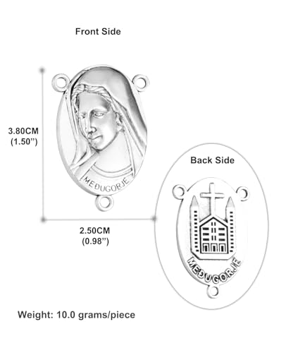 COTTVOTT St Benedict,Our Lady of Guadalupe Miraculous Medal for DIY Jewelry Making,Virgin Mary Christ Jesus Rosary Center Connection Part