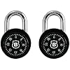 Brinks 48mm Anodized Dial Combination Lock, 2 Pack - Available in Blue, Red, Purple, or Black (Color May Vary)