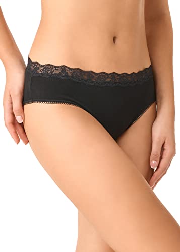 GOLDEN LADY Slip en Dentelle Coton Noir