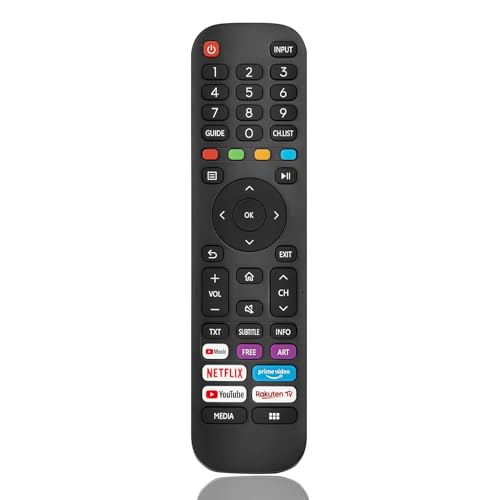 EN2G30H Fernbedienung Ersatz fit für Hisense VIDAA TV, Keine Einrichtung erforderlich Hisense TV Fernbedienung mit Netflix YouTube Prime Video, Rakuten Tasten, Ersatz für 43A7300F 50A7340F