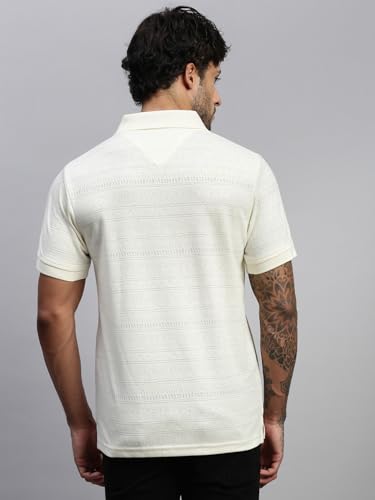 Image of Lux Nitro Men's Polo T-Shirt with Pocket | Cotton Rich Brasso Jacquard | Modern Relaxed Fit | Casual & Smart Wear