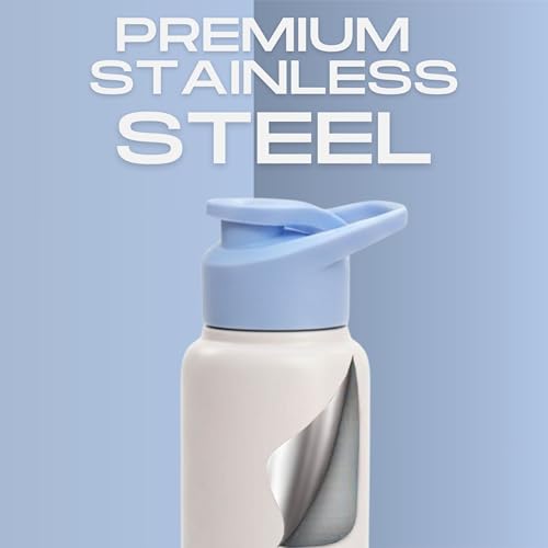 Image of Speedex Stainless Steel Water Bottle 1 Ltr, Leak Proof Sipper Cap, BIS Approved 1000 ml Metal Bottle For Daily, Office, School, Gym, Travel Use for Men, Women, Kids, Adults, Pink Blue, Set of 4