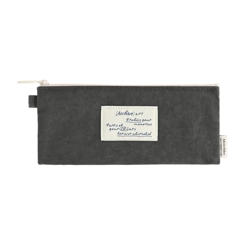 Image of Monolike Archive247 Faded Pencil Case, Gray - Classic Muted Tone Desk Organizer, Vintage Minimalist Writing Instrument Pouch