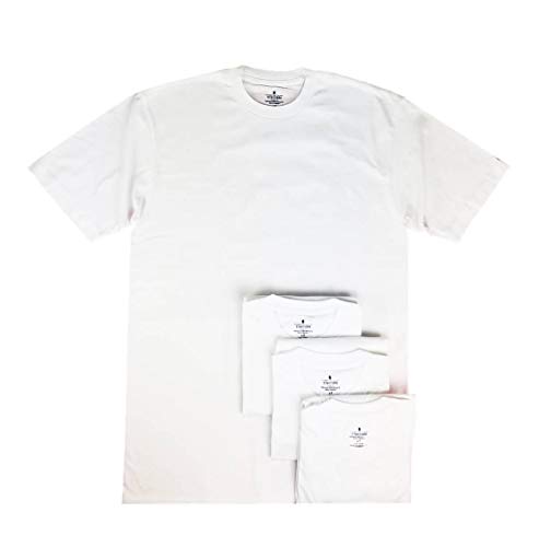 Stafford Men’s Tall/Extra Tall 100% Heavy Weight Cotton Crew Neck Undershirt, White, Short Sleeve, 4 Pack (Extra Extra Large Tall (XXLT))