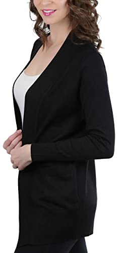 Image of ToBeInStyle Women's Long Sleeve Rib Banded Open Sweater Cardigan