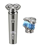 シェーバー ひげそり 電動シェーバー 【2026年改良進化モデル】 髭剃り 電気シェーバー メンズ 360°回転式 高速回転モーター 2段階調節 深剃り USB充電式 急速充電 低騒音 IPX7防水 お風呂剃り可 乾湿両用 LEDディスプレイ付き 軽量 父の日 彼氏 プレゼント ロック機能 海外対応(シルバー)
