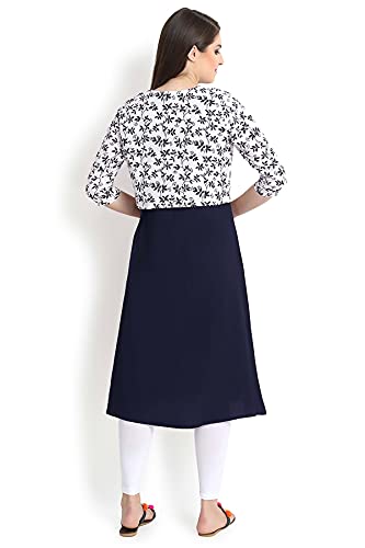 Image of Women's Crepe A-Line Kurta, Orange