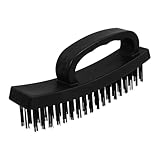 QUMIIRITY Metal Wire Brush for Rust Removal and Cleaning Ergonomic Plastic Handle Heavy Duty Steel Bristles for Industrial and Household Use Versatile Cleaning Tool for Rust Welding Slag and
