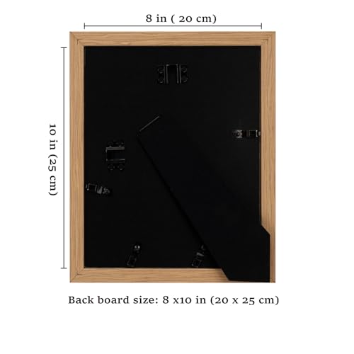 8x10 (20x25 cm) Picture Frame Set, Natural Oak Textured Wood Grain, Matted for 5x7 (13x18 cm) Photo, Tabletop or Wall Hanging, 4 Pack