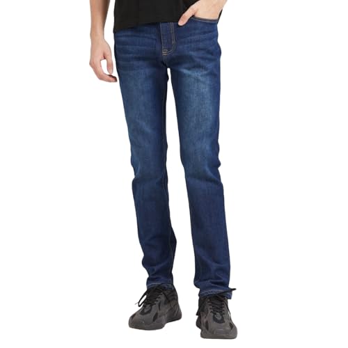 Stretch Fit Jeans for Men - Slim & Regular Fit Denim Blue Men Jeans, Straight Leg & Slim Fit Pants-Men's 5-Pocket