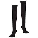 -Bota de calcetín alto, es una bota de moda hasta la rodilla con un diseño fino de tacón alto.