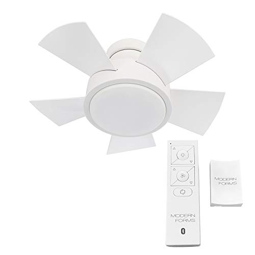 Vox Smart Indoor And Outdoor 5-Blade Flush Mount Ceiling Fan 26In Matte White With 3000K Led Light Kit And Remote Control Works With Alexa, Google Assistant, Samsung Smart Things, And Ios Or Android App #TOP1