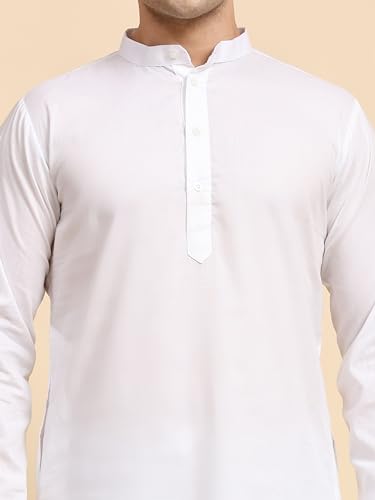 SKAVIJ Men's Pure Cotton Solid Kurta Pajama Set Mandarin Collar Daily Wear Casual Yoga Dress3