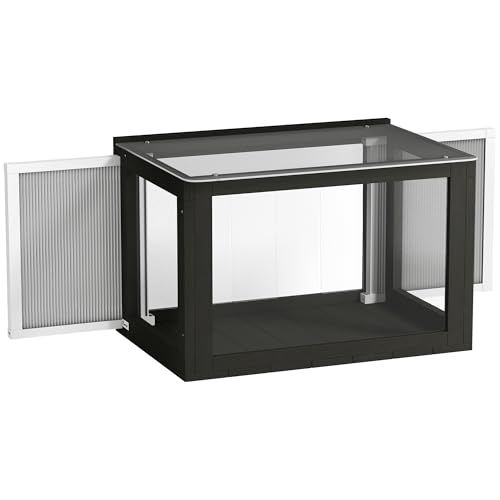 PawHut Cat Window Box Catio Outdoor Indoor Cat Enclosure with Clear Panels Universal Window Perch for Wall 2541 Catio for Indoor Pet Sunbathing Napping & Overlooking