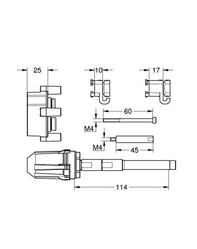 Extension GROHE 14057000 universel 50 mm, solution de rattrapage mural