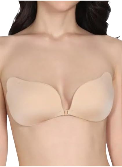 Sticky Bra Adhesive Push-Up Invisible Strapless Bra for Women – Backless, Seamless, Reusable, Comfortable Support Bra Multicolour