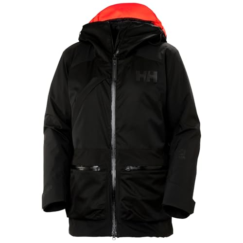 Helly-Hansen Whitewall Lifaloft 3.0 Jkt - Women's Waterproof Skiing Jacket, LIFALOFT Insulation, Relaxed Fit Coat, 990 Black - L