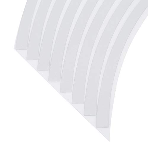 X Autohaux 16Pcs Fits 18'' Rim Motorcycle Car Wheel Rim Sticker Decal Tape Strip Decoration Accessory Universal Silver Tone #TOP5