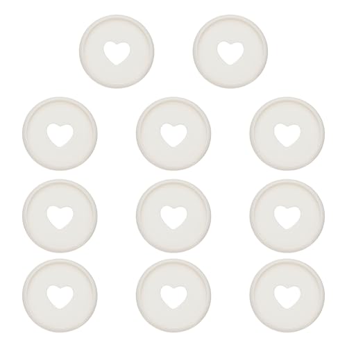 PATIKIL 28mm Plastic Book Binding Discs, 11 Pack Discbound Expansion Discs Heart Binder Rings for DIY Notebook Planner, White