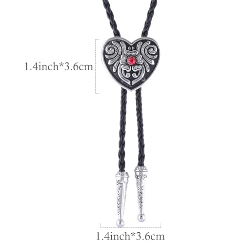 Image of Bolo Tie for Men Women Western Cowboy Bolo Tie Heart Necktie Cowboy Carter Fan