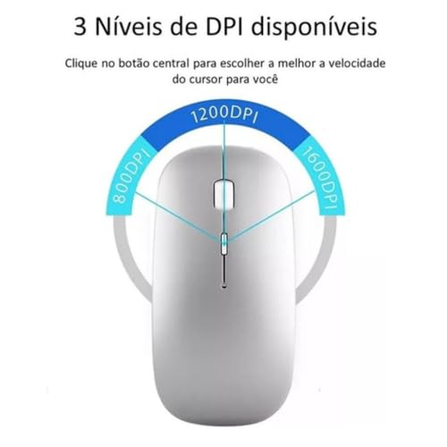 Mouse Sem Fio Recarregável Wireless Óptico Led Rgb Ergonômico USB 2.4 Ghz Bluetooth Notebook Computa