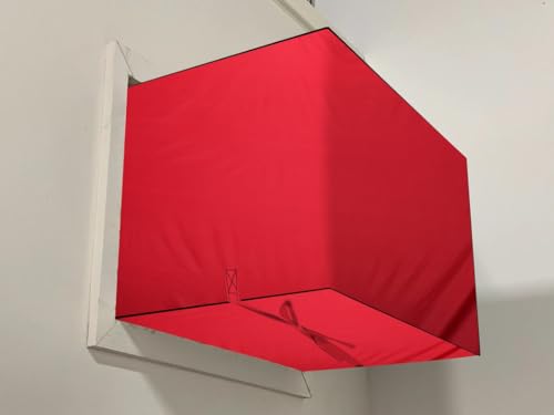 Image of Stylista Window ac Cover Suitable for O-General 1.5 Ton AXGB18CHAA-B, Red Color Elastic fit Cover for Front and Rear of Window Ac