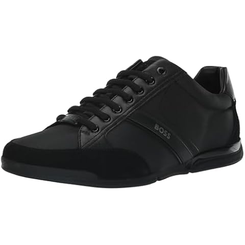 BOSS Men's Saturn Sneakers, Black, 9 Medium US Cover