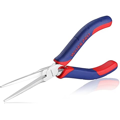 WORKPRO 6" Needle Nose Pliers with Comfort Grip Handles Cover