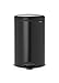 Brabantia Kosz na śmieci z pedałem z wewnętrznym koszem z tworzywa sztucznego, stalowy, czarny matowy, 20 litrów
