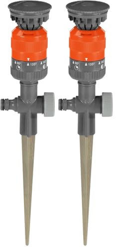 Arroseur Circulaire Vario Comfort de Gardena : arroseur pulvérisateur pour Un arrosage Uniforme, pour des Surfaces jusqu'à 225m², portée 8,5 m, réglage de Secteur à 7 Niveaux de 90° à 360° (1949-20)