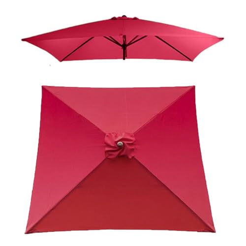 Sombrilla, Toldo for sombrilla de 6,5' x, 4 varillas, repuesto for mesa, for jardín, playa, patio, tela superior, anti-UV(Red)