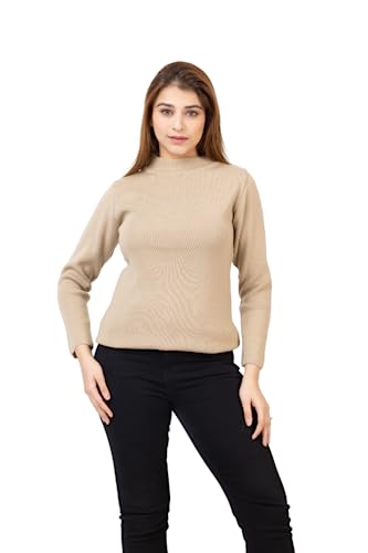 Image of TWENTY ME Winter Wear Casual Solid Acrylic Soft & Warm High Neck Skivvy for Women's