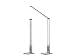 Produktbild Puristische LED Schreibtischlampe SHINE-LED, Nickel matt, Leuchtenkopf neigbar, Lichtfarbe wählbar mit Gestensteuerung, Höhe 98cm