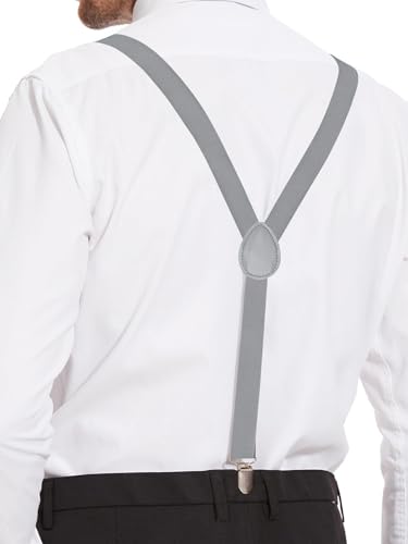 Image of habibee Suspenders and Bow Tie Set for Men, Adjustable Elastic Braces with Y-Back, Diverse Colors, Strong Clips
