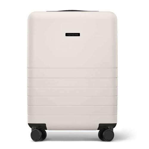 FEYNSINN Handgepäck-Koffer Hartschale Ryker echtes Polycarbonat Bordgepäck Rollkoffer 55x40x20 cm Kabinen-Trolley TSA-Schloß 4 Rollen beige