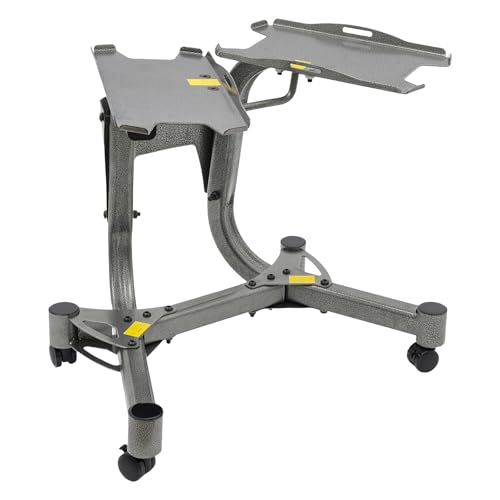 Support d'haltères en métal sur 4 roues universelles avec porte-serviettes