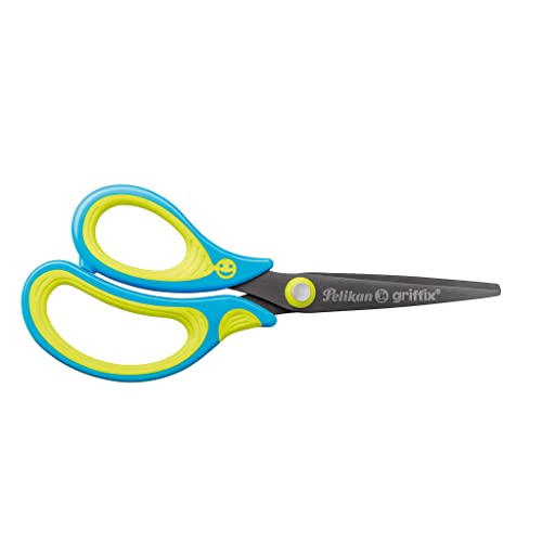 Pelikan griffix Schulschere spitz, Schere für Linkshänder, Neon fresh blue, 1 Stück