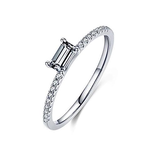 Bague zirconium argent 925 anti-ternissement anneau solitaire chic
