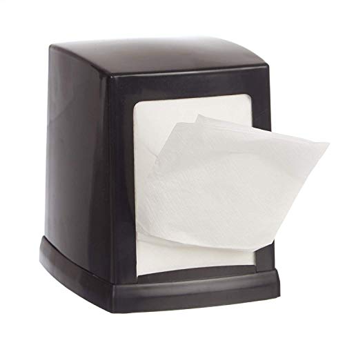 Image of Double Side Cube Table Top Tissue Dispenser with L-Fold 200 Pcs Tissue Paper Refill - Black