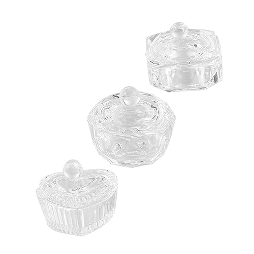 3 piezas vasos de cristal para arte en uñas miniatura 1