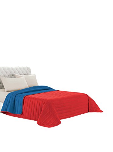 Italian Bed Linen Datex Colcha de Verano Elegant Azul Royal/Rojo 1.5 plazas (220 x 270 cm)