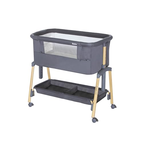 Asalvo Smart Minicuna Colecho Bebé 2 en 1 – Cuna Colecho con 7 Alturas Regulables, Inclinación Antirreflujo, Ruedas con Freno, Colchón Incluido, Laterales Transpirables, Cuna Bebé Recién Nacido