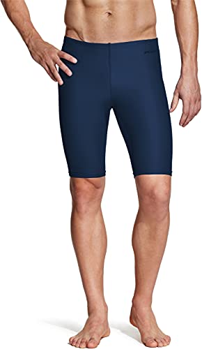 Tsla Men's Swim Jammers, Athletic Racing Swimming Shorts Trunks, Upf 50+ Sun Protection Endurance Triathlon Swimsuit, Classic Navy, 32 #TOP4