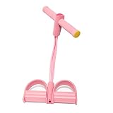 NFEGSIYA Pedal Zugseil Tragbare Sportfrau Fitness Zug Gurt Elastische 4 Tuben ziehen Seil Bauchfestigkeit Mann Spannband Sport Training Werkzeug (Color : Pink)