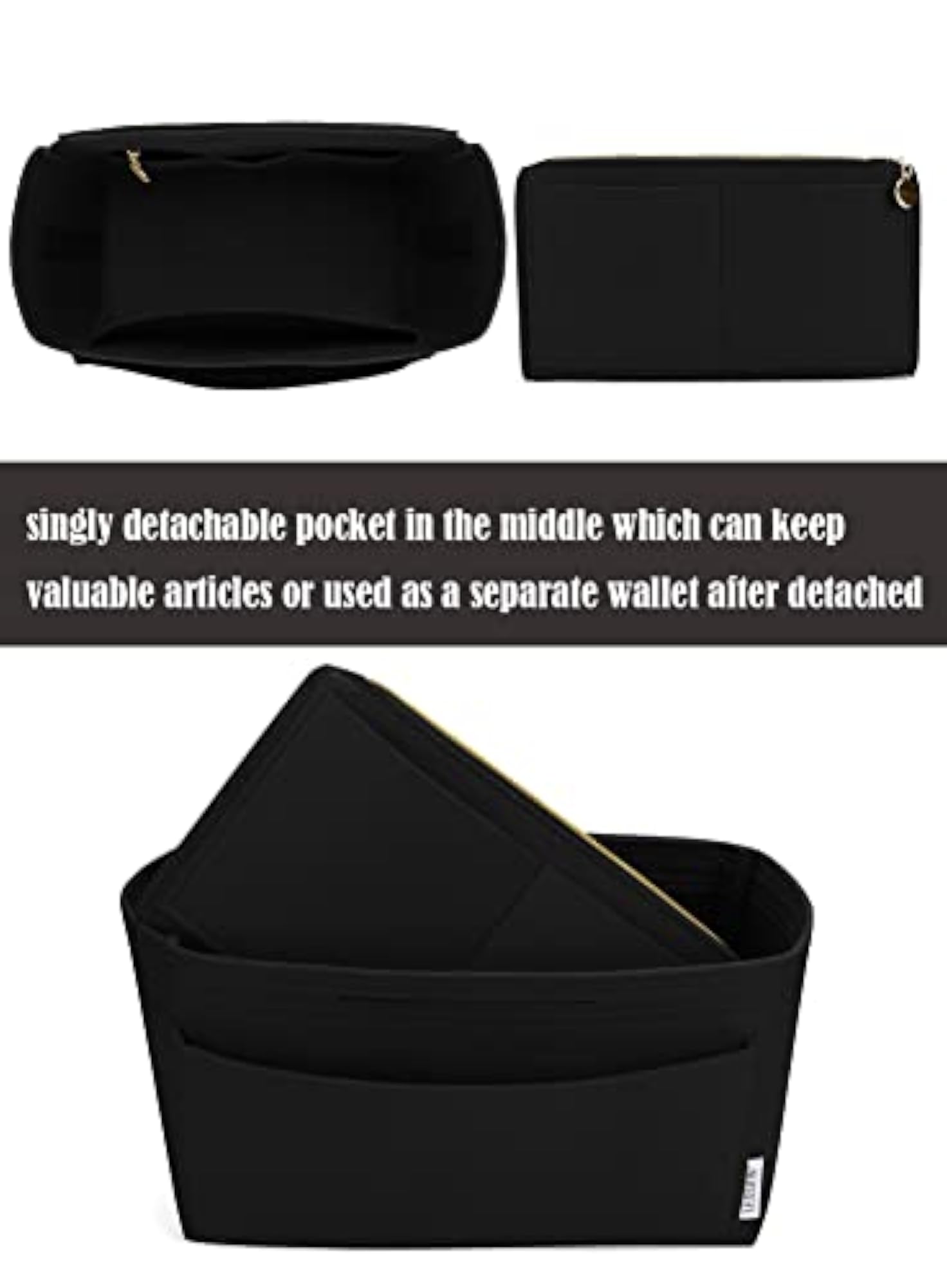 Felt Insert Bag Organizer for Handbag Purse, Fits Speedy Neverfull